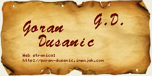 Goran Dušanić vizit kartica
